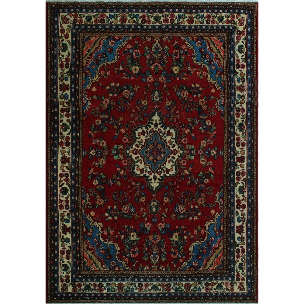 Noori Rug Vintage Lula Red/Ivory Rug - 7'1" x 10'0"