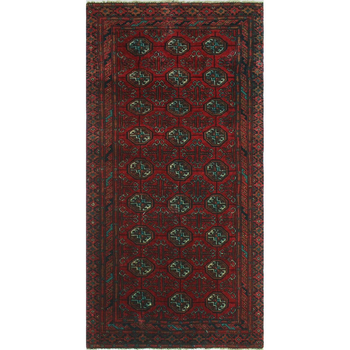 Noori Rug Vintage Mazi Rusty-Red/Black Rug - 2'3" x 4'6"
