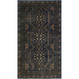 Noori Rug Vintage Sherazi Aquiano Blue/Grey Rug - 3'8" x 6'6"