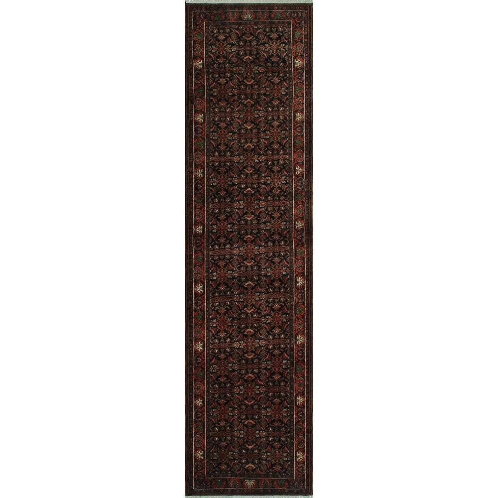 Noori Rug Vintage Sterling Black/Pink Runner - 2'8" x 10'6"