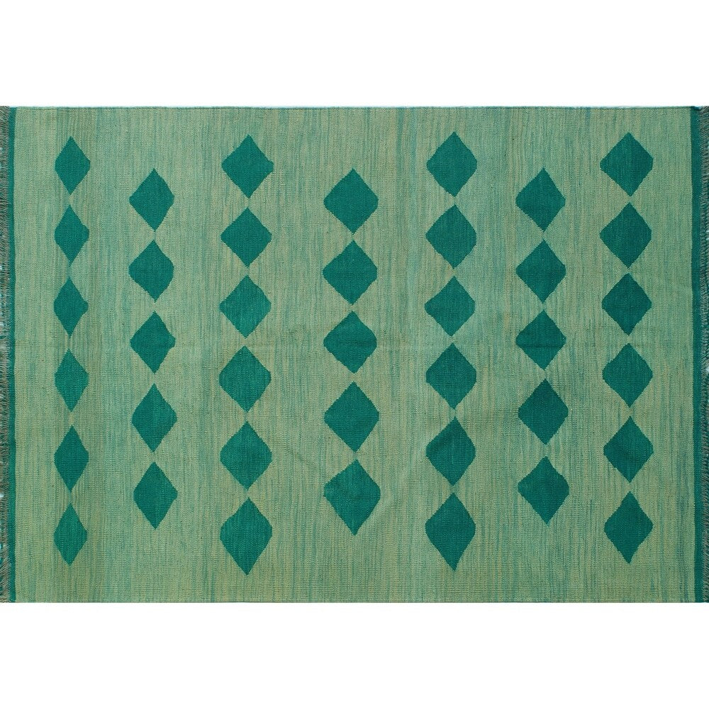 Noori Rug Winchester Kilim Antarah Lt. Blue/Turquoise Rug - 4'11" x 6'8"