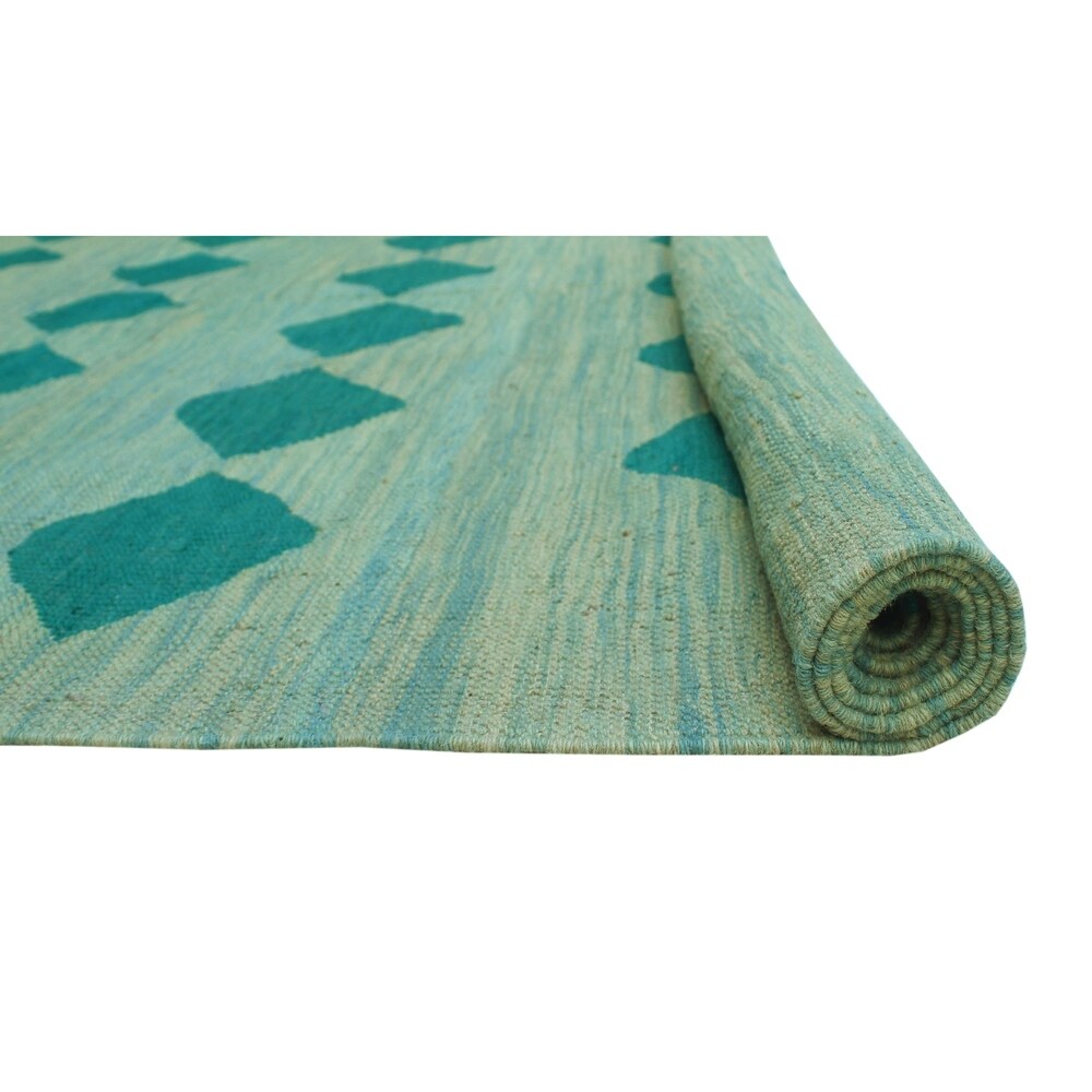 Noori Rug Winchester Kilim Antarah Lt. Blue/Turquoise Rug - 4'11" x 6'8"