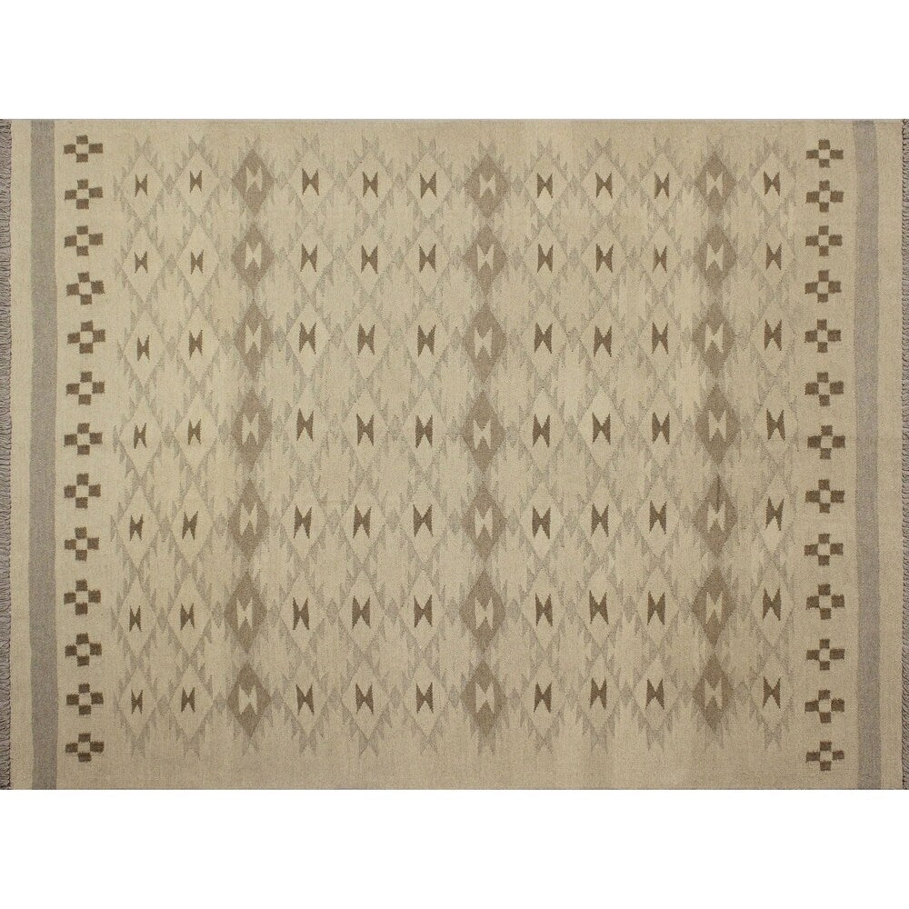 Noori Rug Winchester Kilim H/2 Ivory/Grey Rug - 4'11" x 6'7"