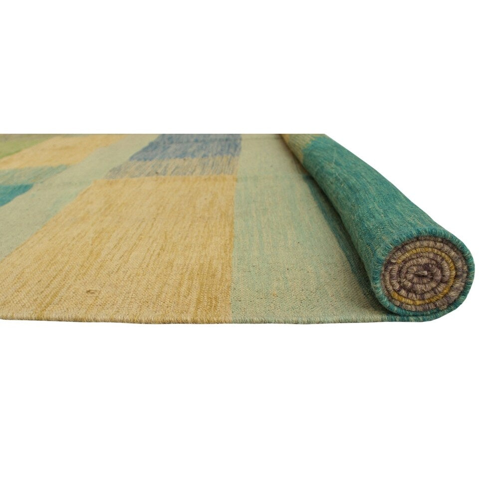 Noori Rug Winchester Kilim Kinsey Green/Gold Rug - 8'2" x 10'1"