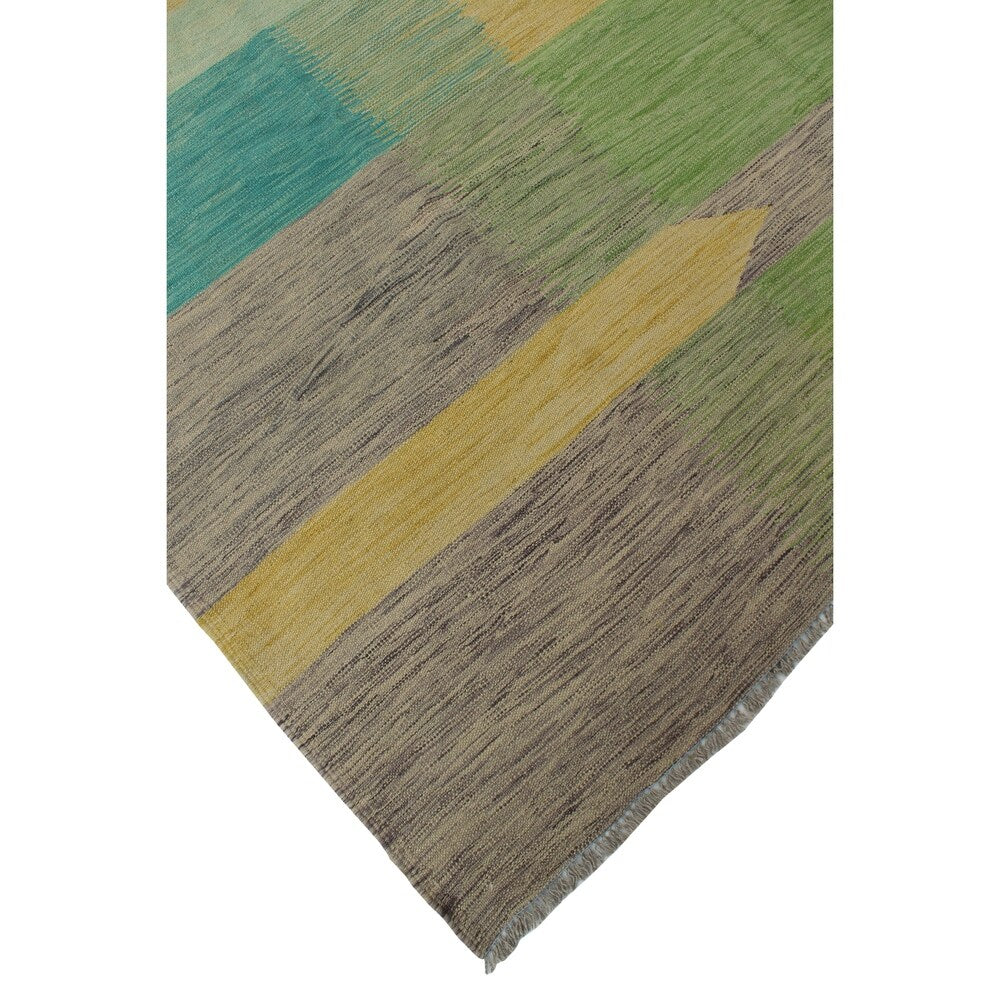 Noori Rug Winchester Kilim Kinsey Green/Gold Rug - 8'2" x 10'1"
