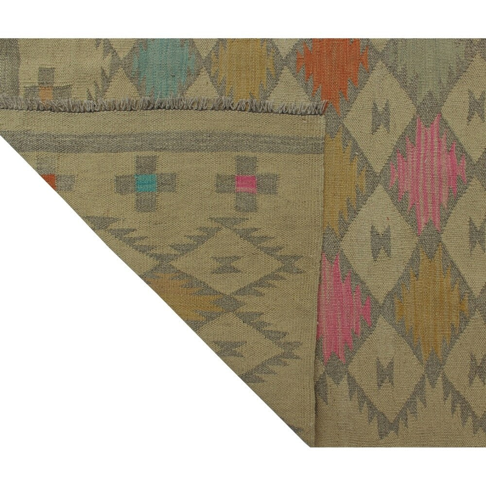 Noori Rug Winchester Kilim Laureen Beige/Grey Rug - 4'10" x 6'5"