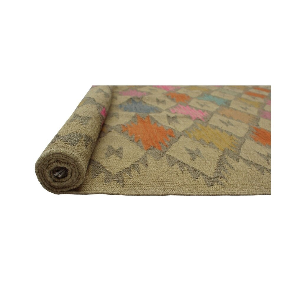 Noori Rug Winchester Kilim Laureen Beige/Grey Rug - 4'10" x 6'5"