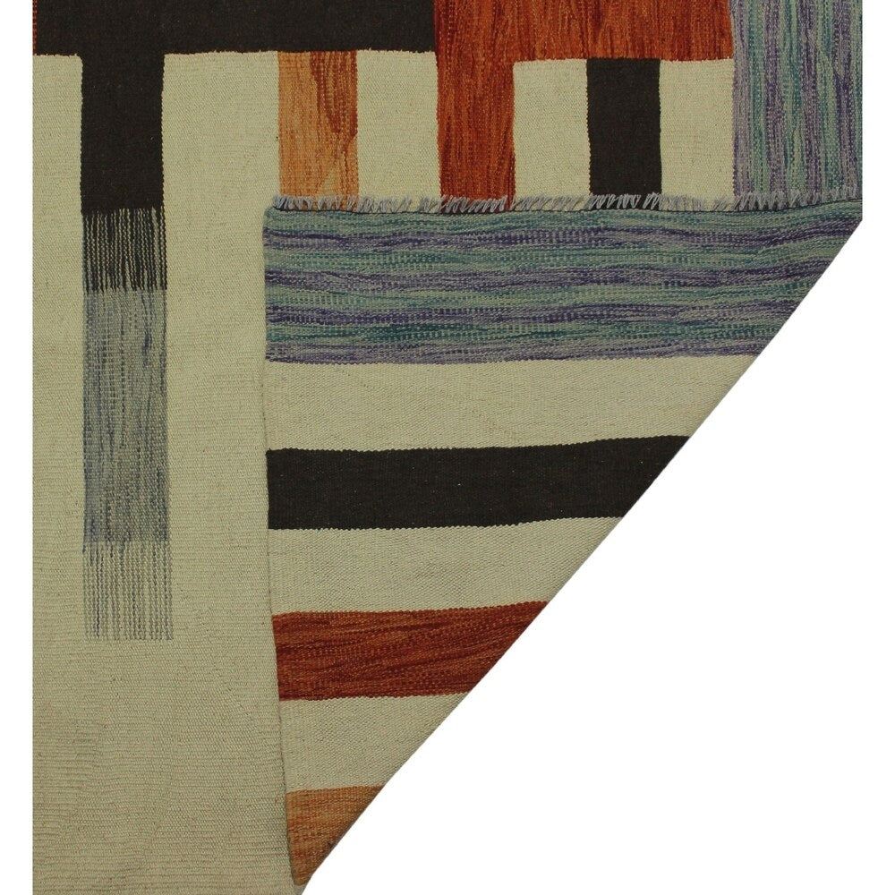 Noori Rug Winchester Kilim Lenore Ivory/Orange Rug - 7'9" x 9'8"