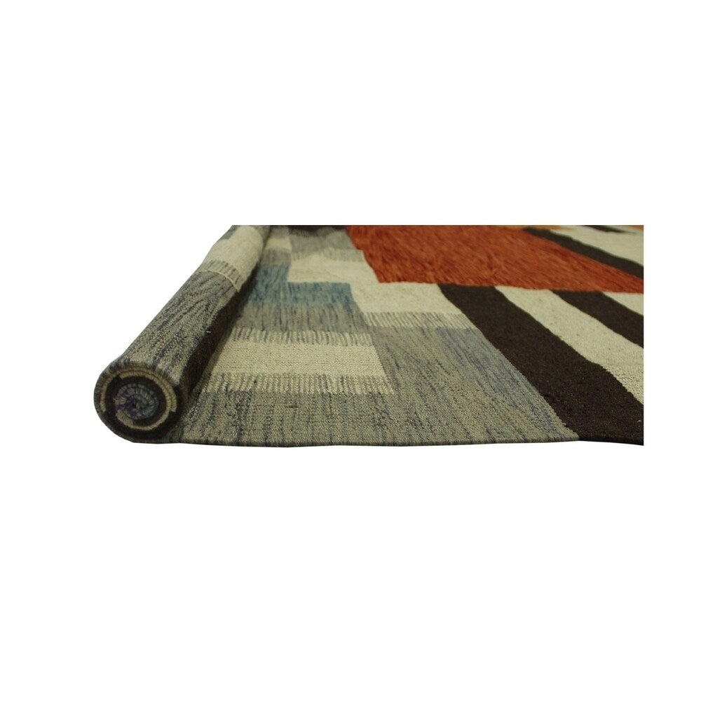 Noori Rug Winchester Kilim Lenore Ivory/Orange Rug - 7'9" x 9'8"
