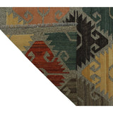 Noori Rug Winchester Kilim Micheal Brown/Green Rug - 5'5" x 6'5"