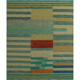 Noori Rug Winchester Kilim Tracey Ivory/Blue Rug - 8'4" x 9'8"