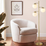 Nora 66" 3-Light Modern Vintage Iron LED Floor Lamp, Brass Gold/White by JONATHAN Y