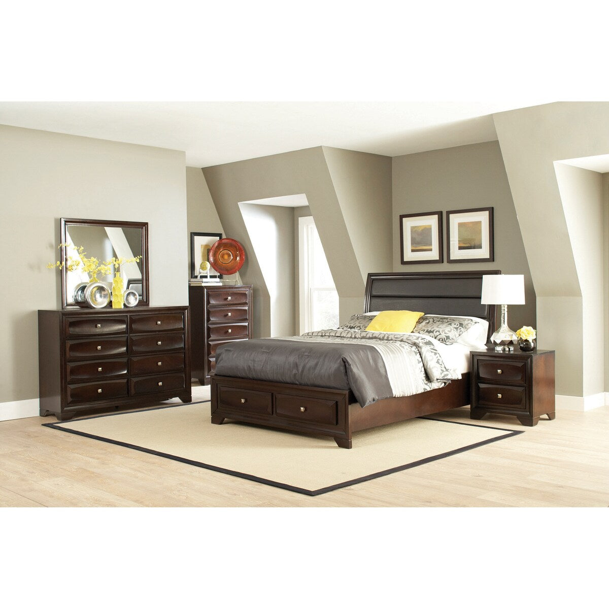 Nora Cappuccino 2-piece Queen Bedroom Set with Chest
