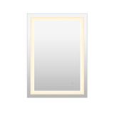 Nora Rectangular Frameless Anti-Fog Aluminum Front-lit Tri-color LED Bathroom Vanity Mirror with Smart Touch Control