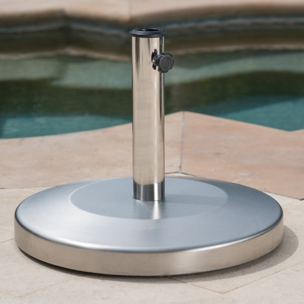 Norco Outdoor 50-pound Round Stainless Steel Umbrella Base Holder by Christopher Knight Home