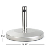 Norco Outdoor 50-pound Round Stainless Steel Umbrella Base Holder by Christopher Knight Home