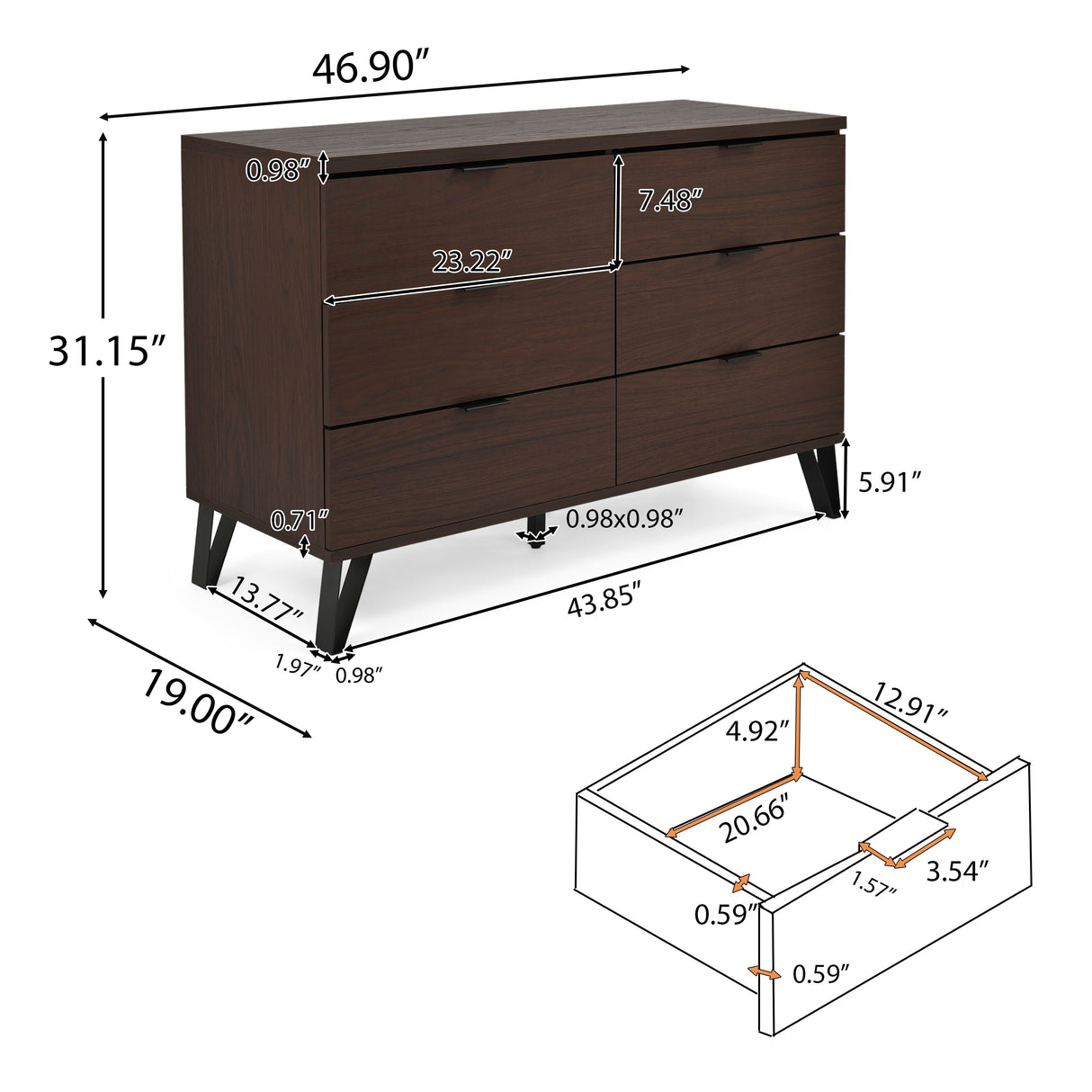 Norcross 6 Drawer Double Dresser by Christopher Knight Home