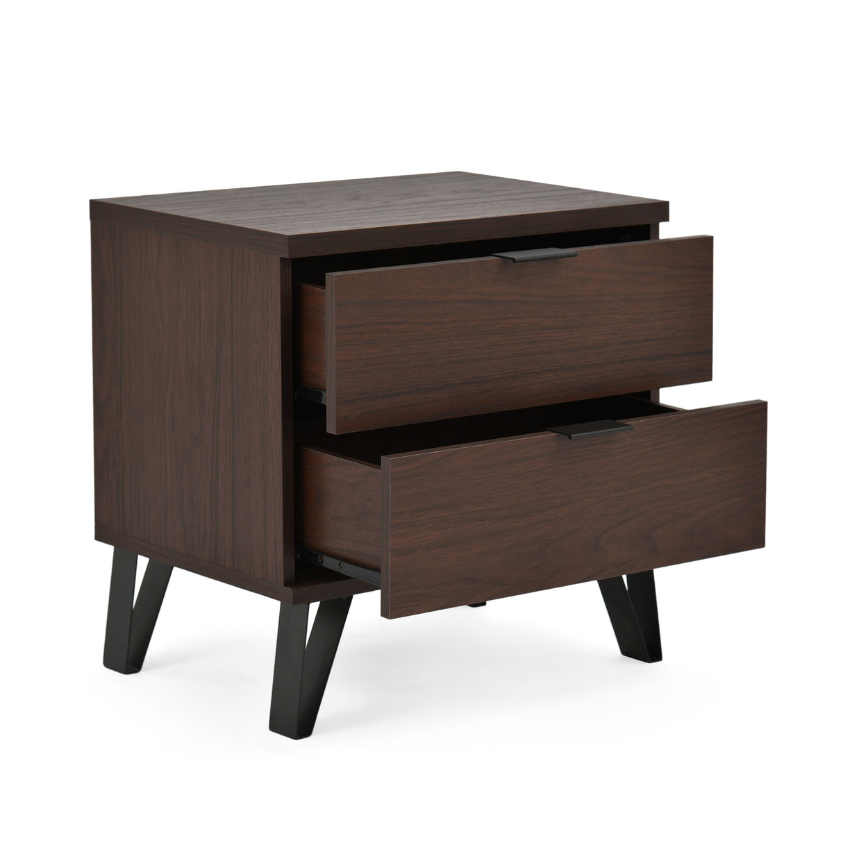 Norcross Faux Wood and Iron 3 Piece Wide 5 Drawer Dresser and Nightstand Bedroom Set by Christopher Knight Home