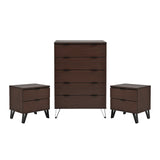 Norcross Faux Wood and Iron 3 Piece Wide 5 Drawer Dresser and Nightstand Bedroom Set by Christopher Knight Home