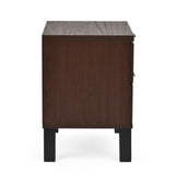 Norcross Faux Wood and Iron 3 Piece Wide 5 Drawer Dresser and Nightstand Bedroom Set by Christopher Knight Home