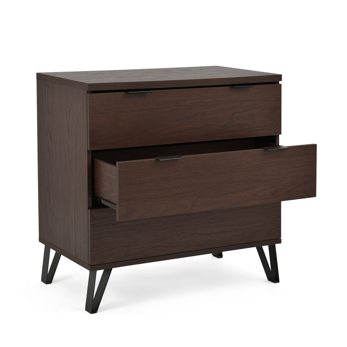 Norcross Faux Wood and Iron 6 Piece Bedroom Set with Wide 5 Drawer Dresser by Christopher Knight Home
