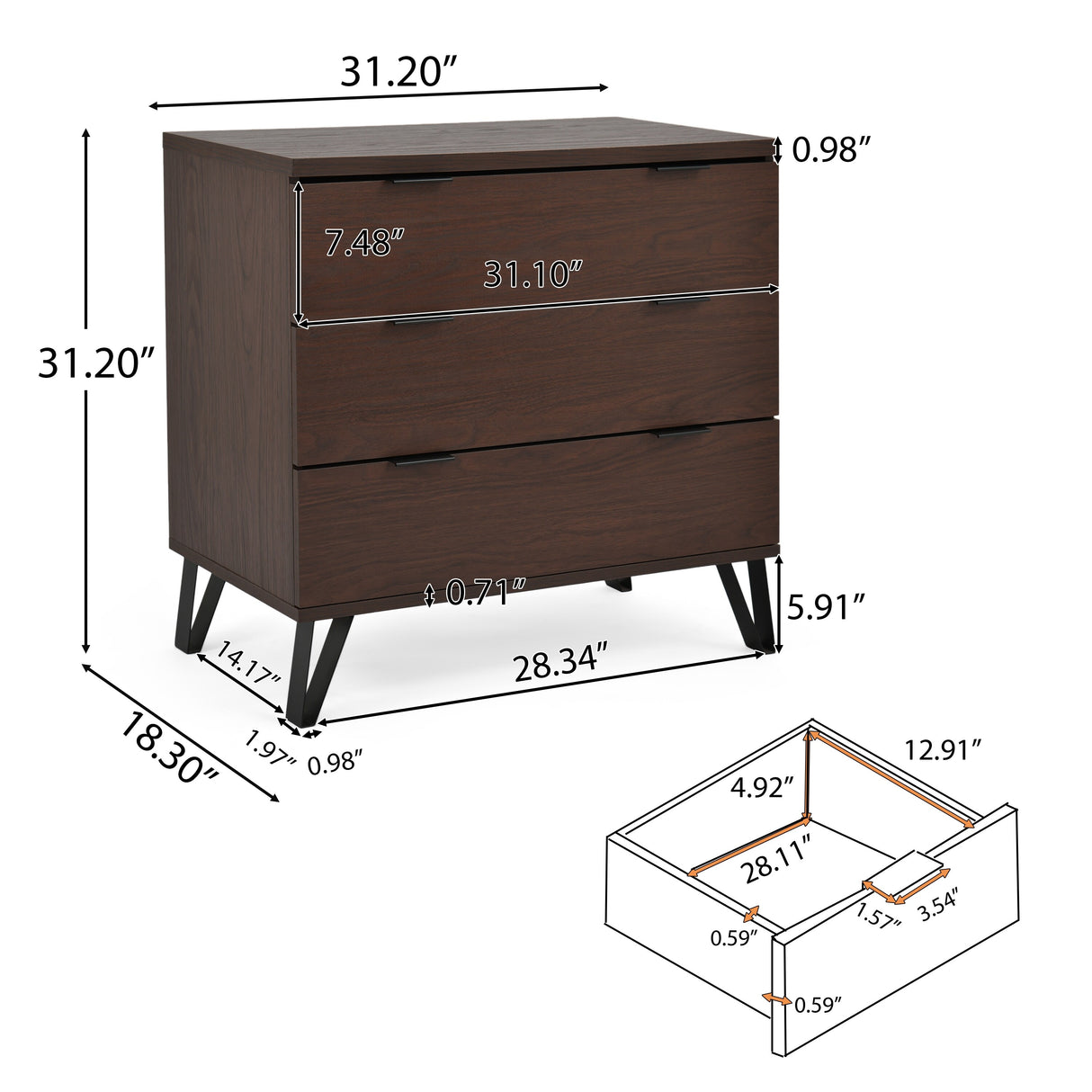 Norcross Faux Wood and Iron 6 Piece Bedroom Set with Wide 5 Drawer Dresser by Christopher Knight Home