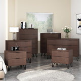 Norcross Faux Wood and Iron 6 Piece Bedroom Set with Wide 5 Drawer Dresser by Christopher Knight Home