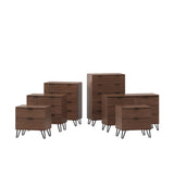 Norcross Faux Wood and Iron 6 Piece Bedroom Set with Wide 5 Drawer Dresser by Christopher Knight Home