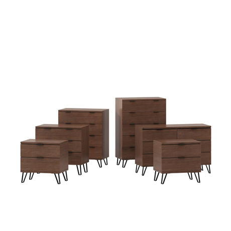 Norcross Faux Wood and Iron 6 Piece Bedroom Set with Wide 5 Drawer Dresser by Christopher Knight Home