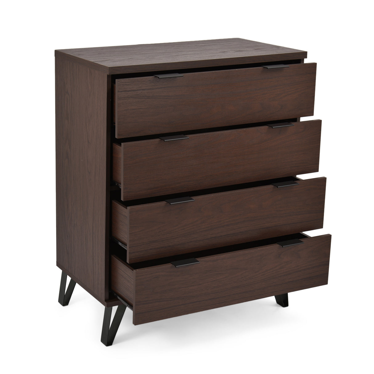 Norcross Faux Wood and Iron 6 Piece Bedroom Set with Wide 5 Drawer Dresser by Christopher Knight Home