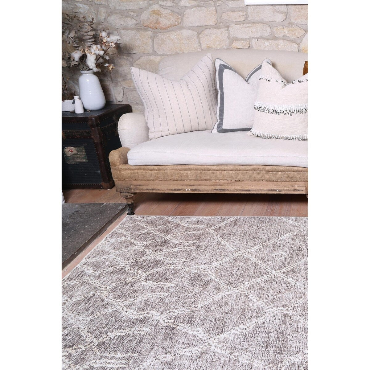 The Rug Collective Nordic Nahla Beige Rug Machine Washable Area Rug