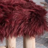 Nordic Sheep Hide Square Stool by Christopher Knight Home