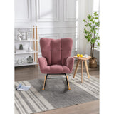 Nordic style Chic Modern Velvet Rocking Chair With Tufted Upholstered and Padded Seat