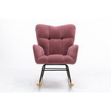 Nordic style Chic Modern Velvet Rocking Chair With Tufted Upholstered and Padded Seat