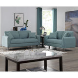 Roundhill Furniture Noreen Contemporary Fabric Rounded Arm Sofa and Loveseat