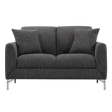 Roundhill Furniture Noreen Contemporary Fabric Rounded Arm Sofa and Loveseat