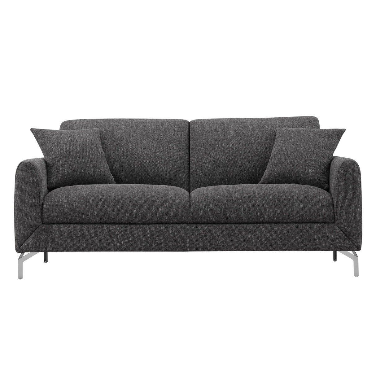 Roundhill Furniture Noreen Contemporary Fabric Rounded Arm Sofa and Loveseat