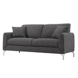 Roundhill Furniture Noreen Contemporary Fabric Rounded Arm Sofa and Loveseat