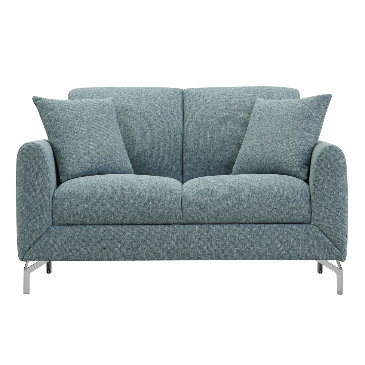 Roundhill Furniture Noreen Contemporary Fabric Rounded Arm Sofa and Loveseat