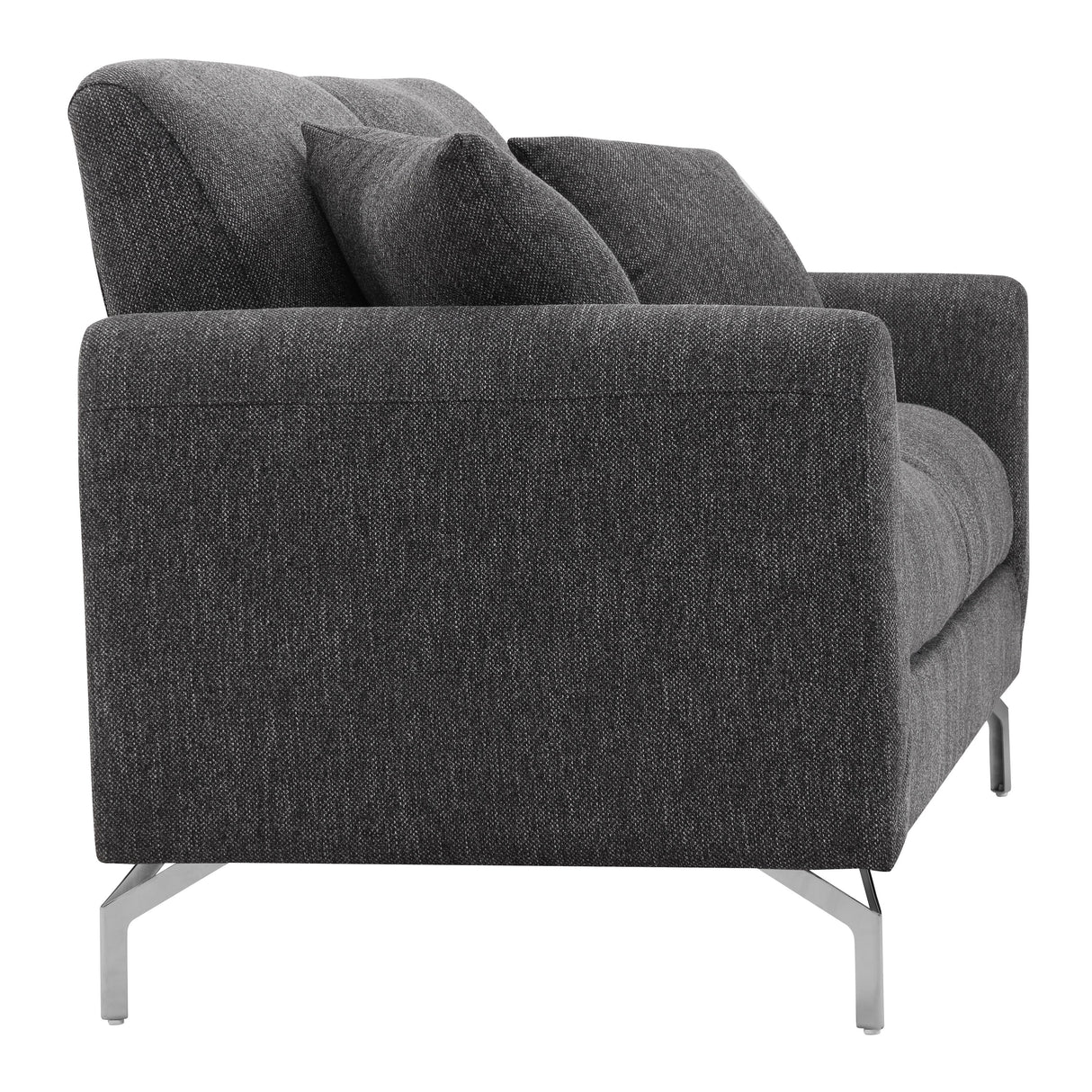 Roundhill Furniture Noreen Contemporary Fabric Rounded Arm Sofa and Loveseat