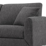 Roundhill Furniture Noreen Contemporary Fabric Rounded Arm Sofa and Loveseat