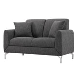 Roundhill Furniture Noreen Contemporary Fabric Rounded Arm Sofa and Loveseat