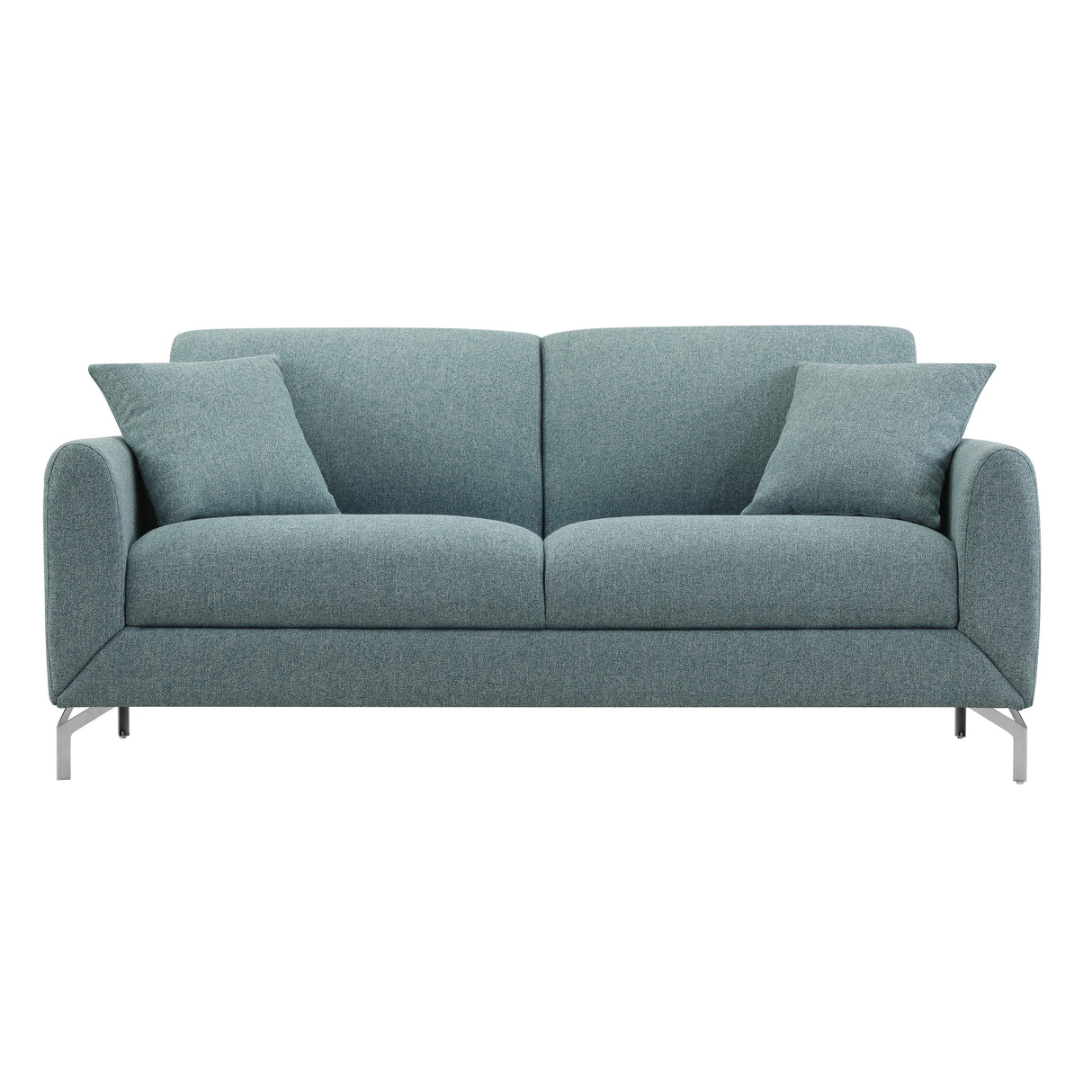 Roundhill Furniture Noreen Contemporary Fabric Rounded Arm Sofa and Loveseat