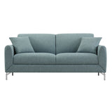 Roundhill Furniture Noreen Contemporary Fabric Rounded Arm Sofa and Loveseat