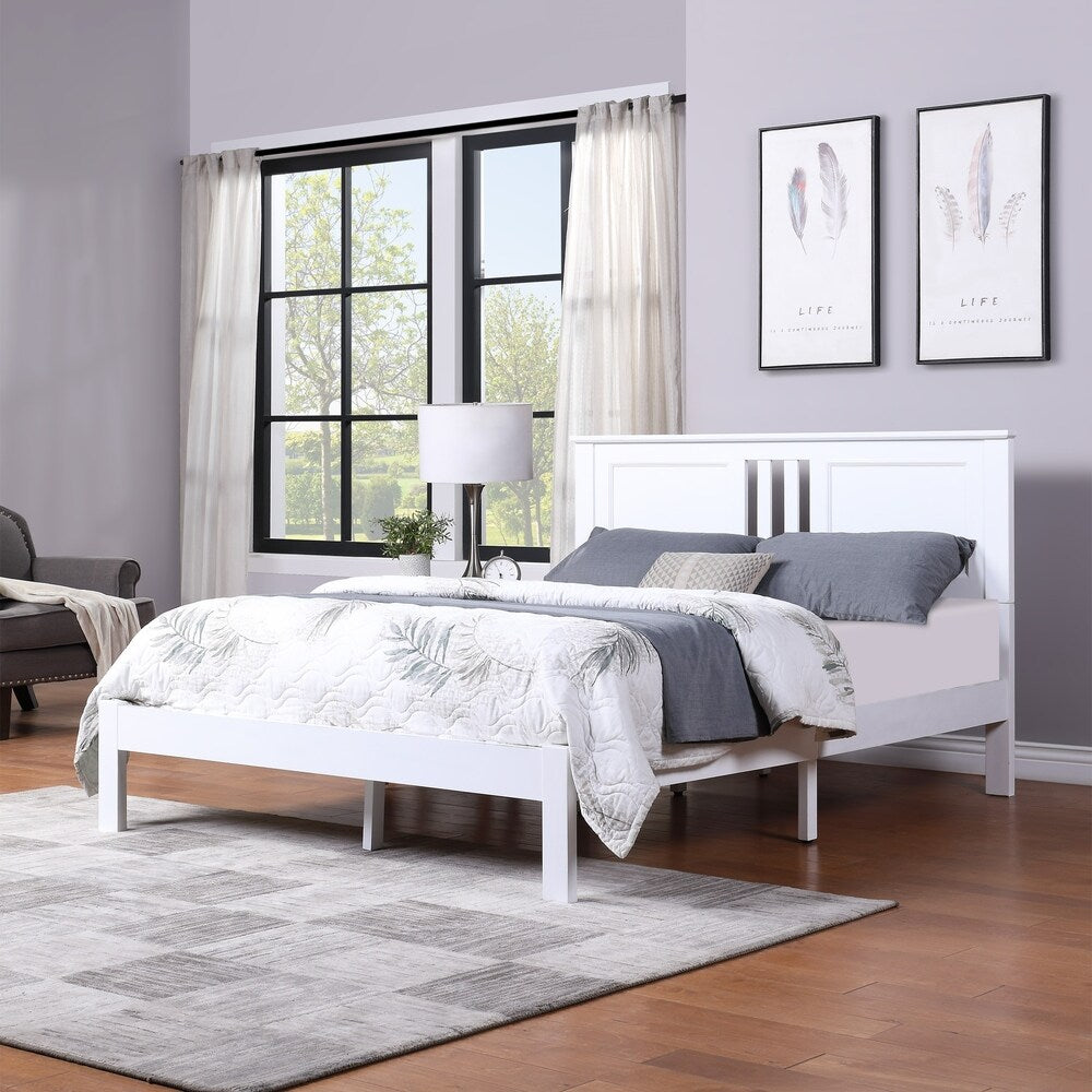 Norland Modern Farmhouse Acacia Wood Queen Bed Platform by Christopher Knight Home