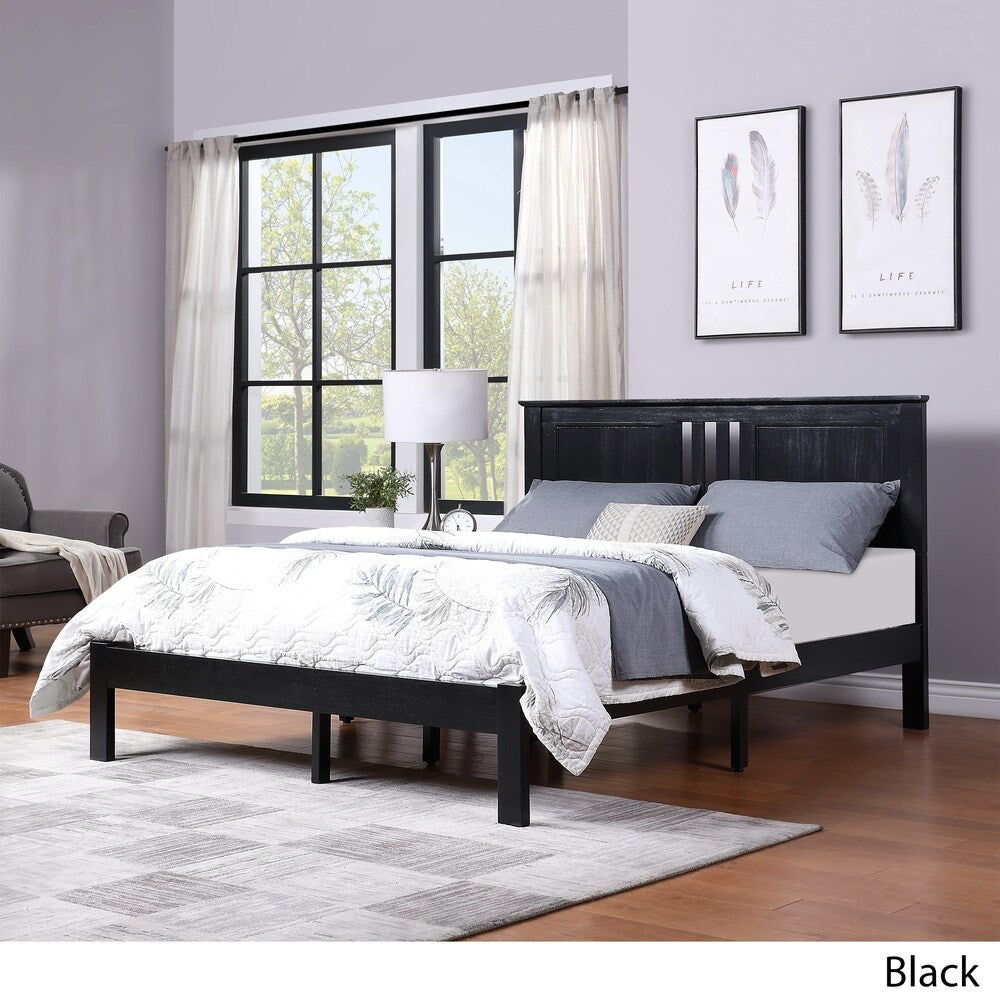 Norland Modern Farmhouse Acacia Wood Queen Bed Platform by Christopher Knight Home