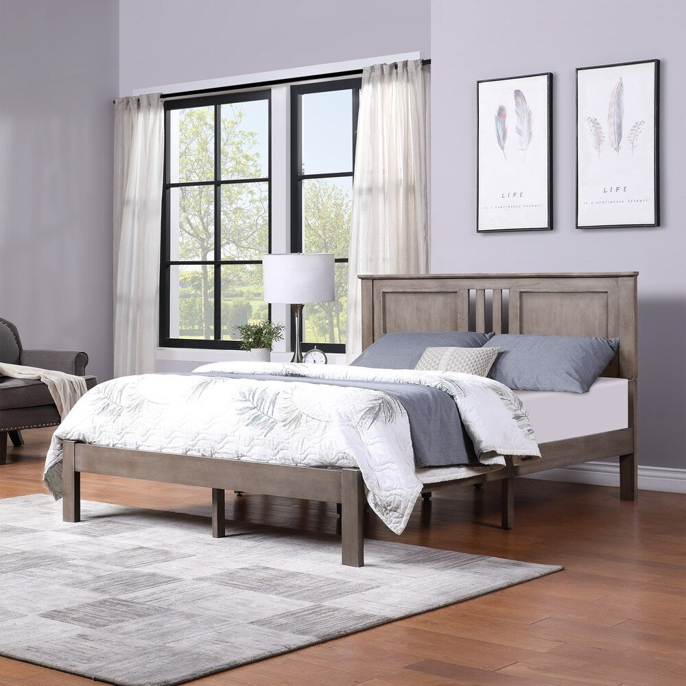 Norland Modern Farmhouse Acacia Wood Queen Bed Platform by Christopher Knight Home
