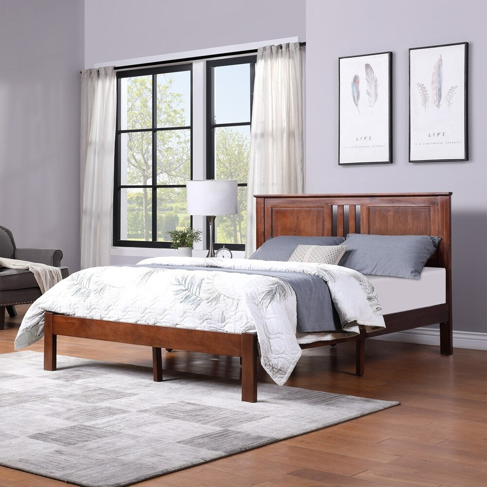 Norland Modern Farmhouse Acacia Wood Queen Bed Platform by Christopher Knight Home