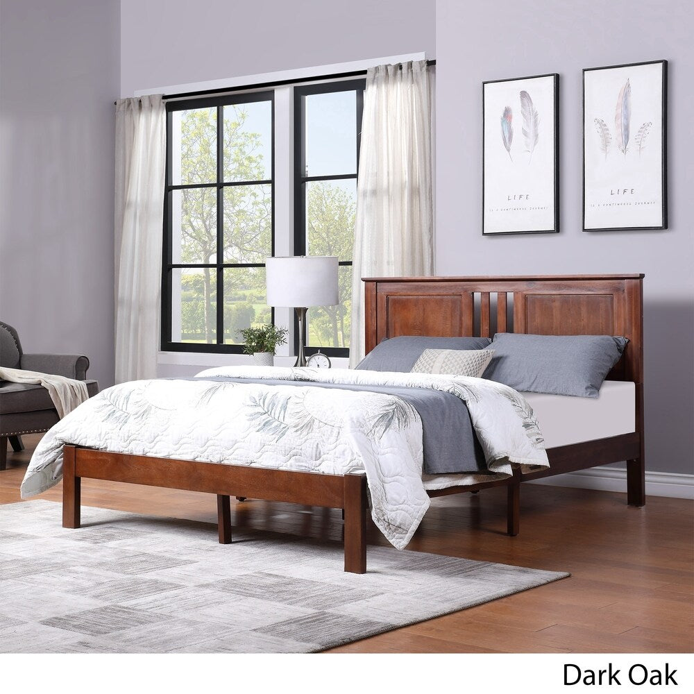 Norland Modern Farmhouse Acacia Wood Queen Bed Platform by Christopher Knight Home