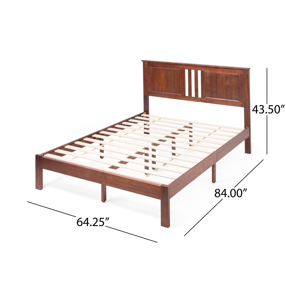 Norland Modern Farmhouse Acacia Wood Queen Bed Platform by Christopher Knight Home